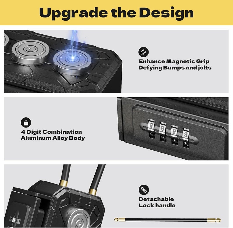 MILADA Magnetic Key Lock Box,Magnetic Key Holder Under car,Key Holder Magnetic,Hide a Key Outside,Waterproof Magnetic Key Hider,4 Combinations & Dual Mounting - Image 5